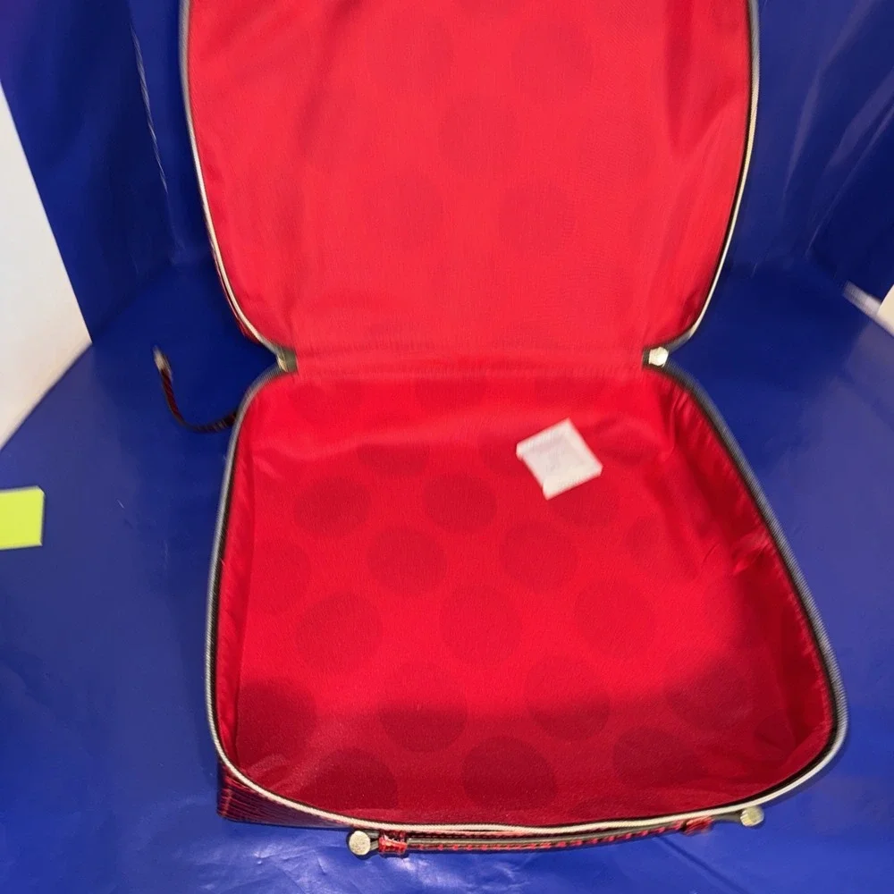Estee Lauder Large Red Croc Cosmetic Make Up Case Travel  Bag 12
